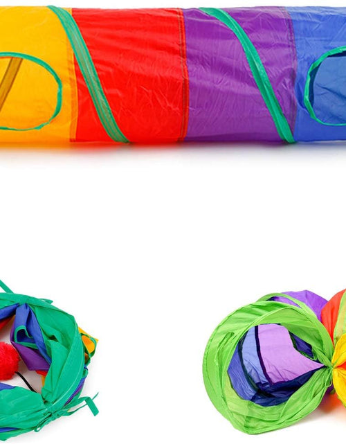 Load image into Gallery viewer, 24Pcs Cat Toys Kitten Interactive Pet Toys Assortments, Foldable Rainbow S-Tunnel, Cat Feather Teaser, Wand Interactive Feather Toy, Fluffy Mouse, Crinkle Balls, Bell Play for Cat, Puppy, Kitty, Kitten
