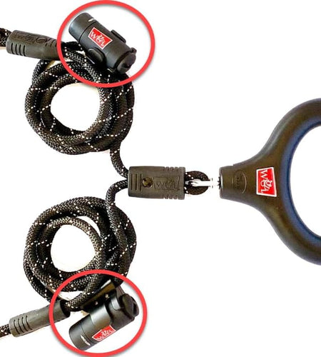 2 Dog LIGHT (L.E.D.) Leash Untangles Automatically with 360° Spin, Gel Handle - Reflective Rope. LIGHTS up to 25 FEET. Universal Size All Dogs